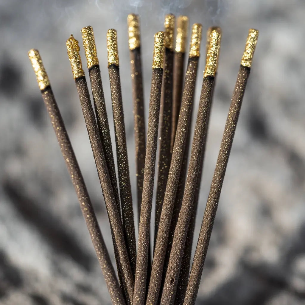 Handmade natural sandalwood incense sticks in eco-friendly packaging